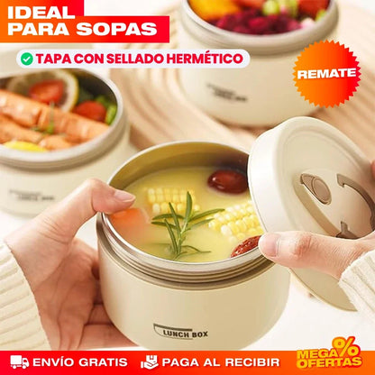 Portacomidas y Lonchera Térmica – Tu Almuerzo Caliente y Sin Derrames · Set x4